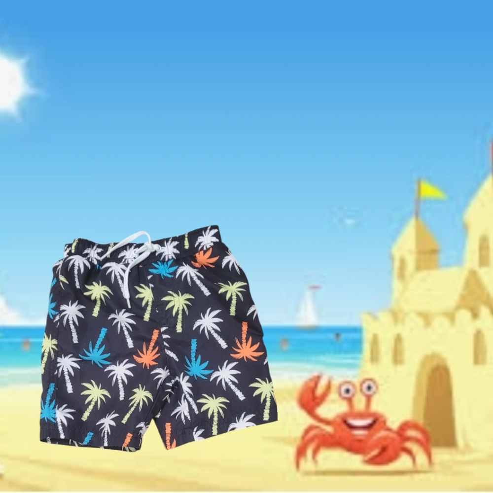 Sol Swim Boy's Tropical Palm Tree Swim Trunks